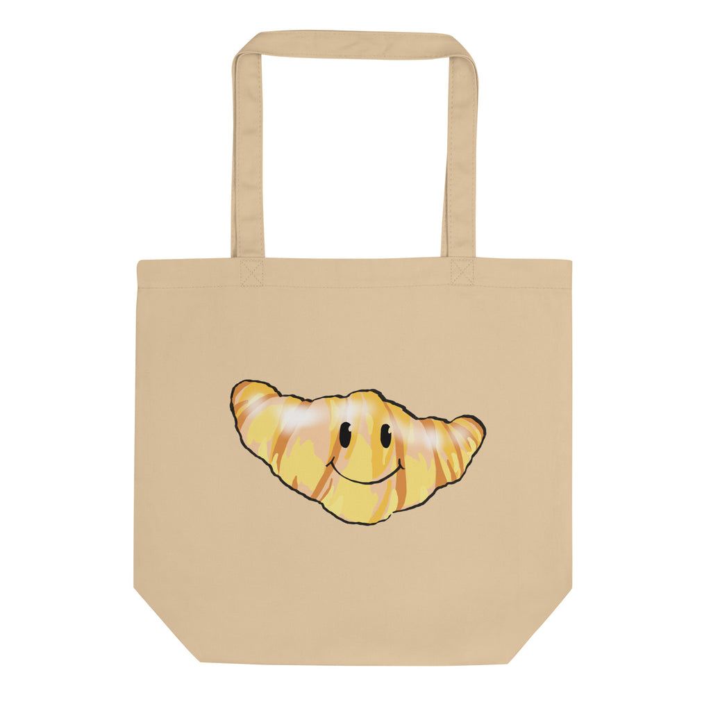 Cartoon Croissant French Foodie Tote Bag