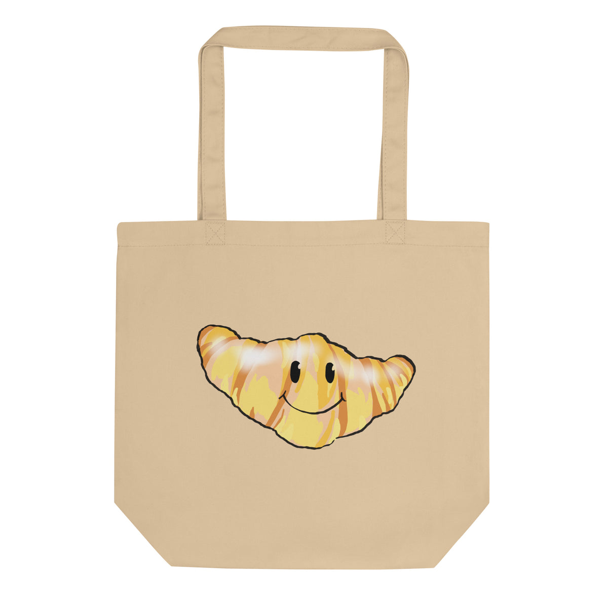 Cartoon Croissant French Foodie Tote Bag