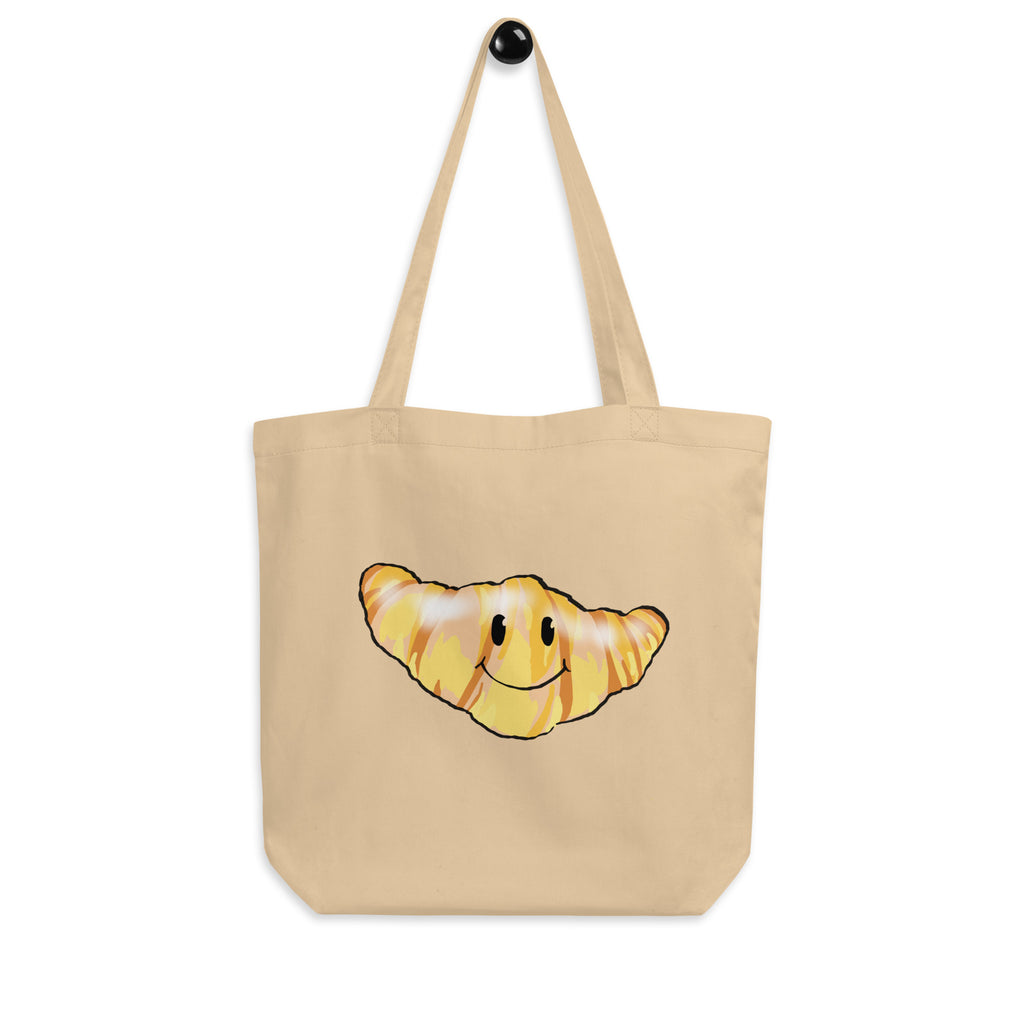 Cartoon Croissant French Foodie Tote Bag