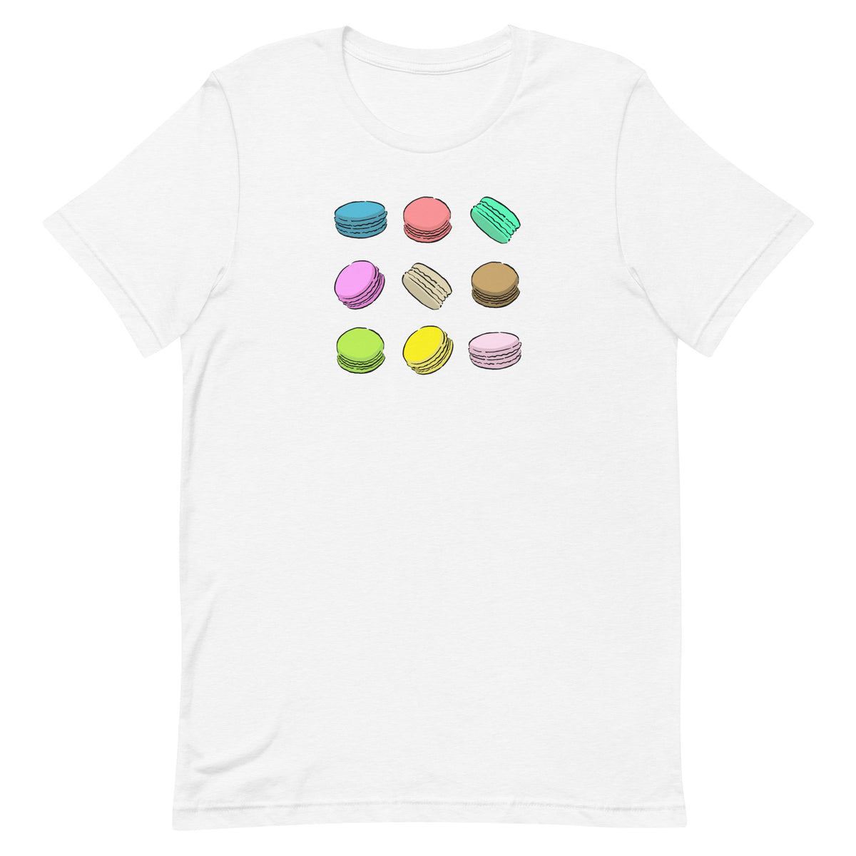 Cartoon Macaron French Foodie Tee