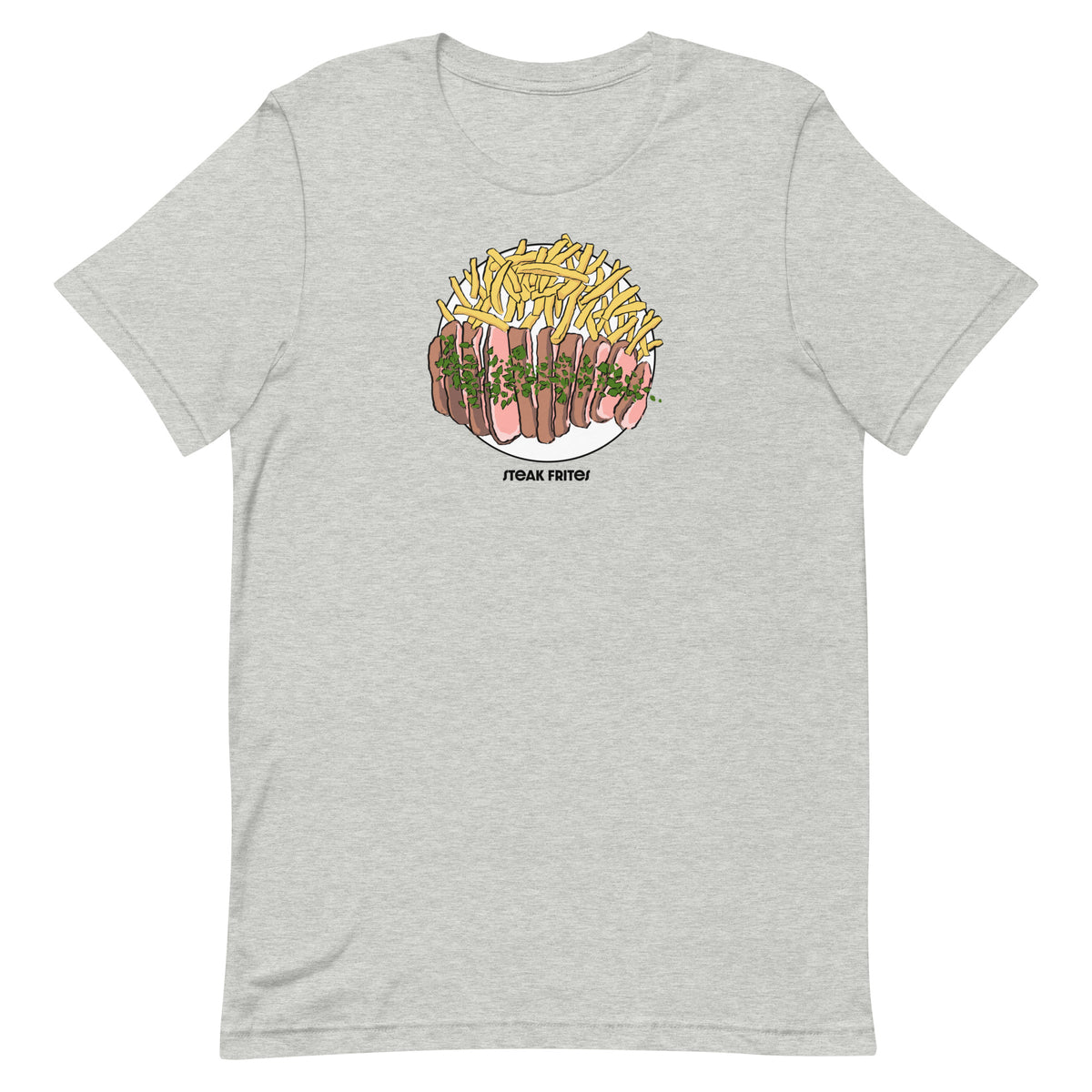 Cartoon Steak Frites French Foodie Tee