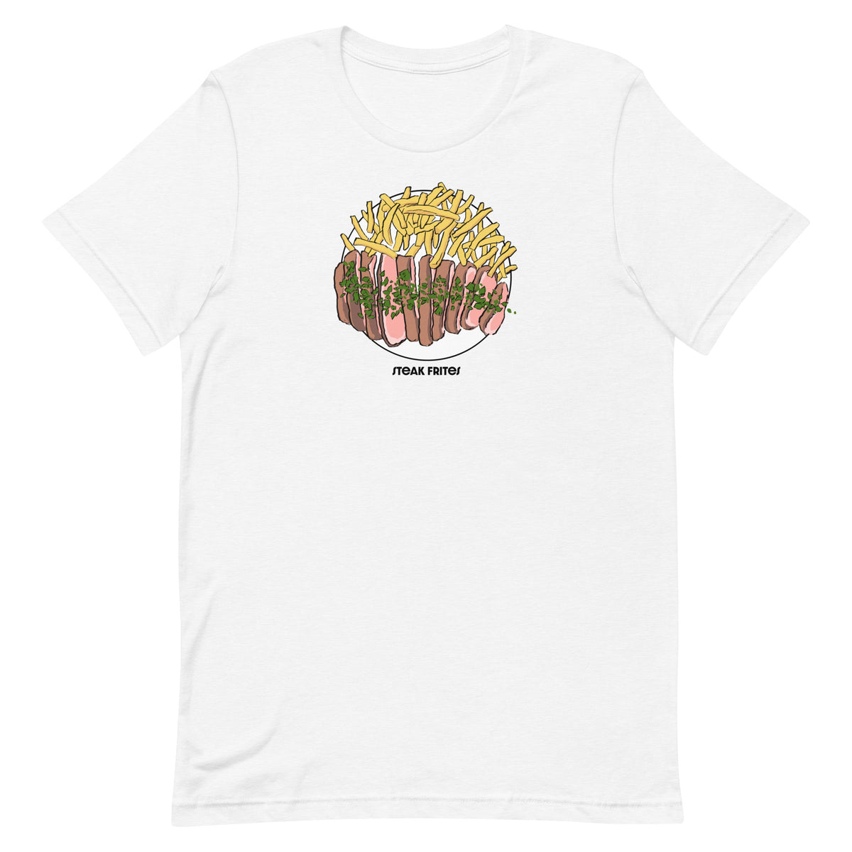 Cartoon Steak Frites French Foodie Tee