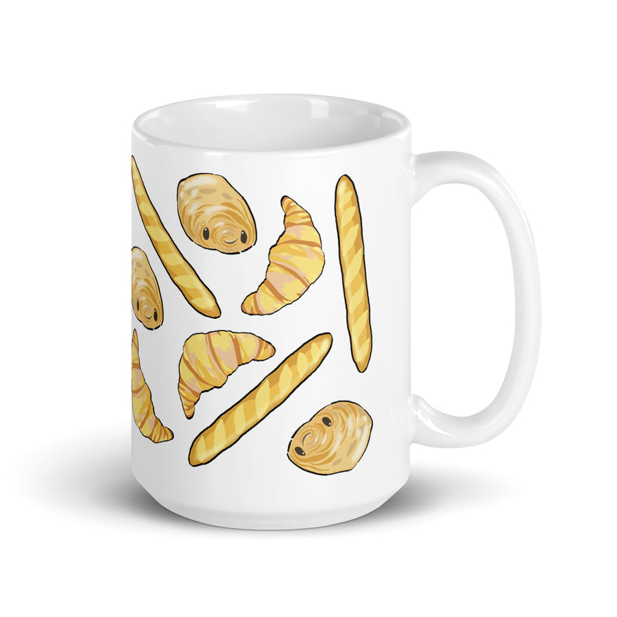 French Bakery Bread Varieties Patterned Mug