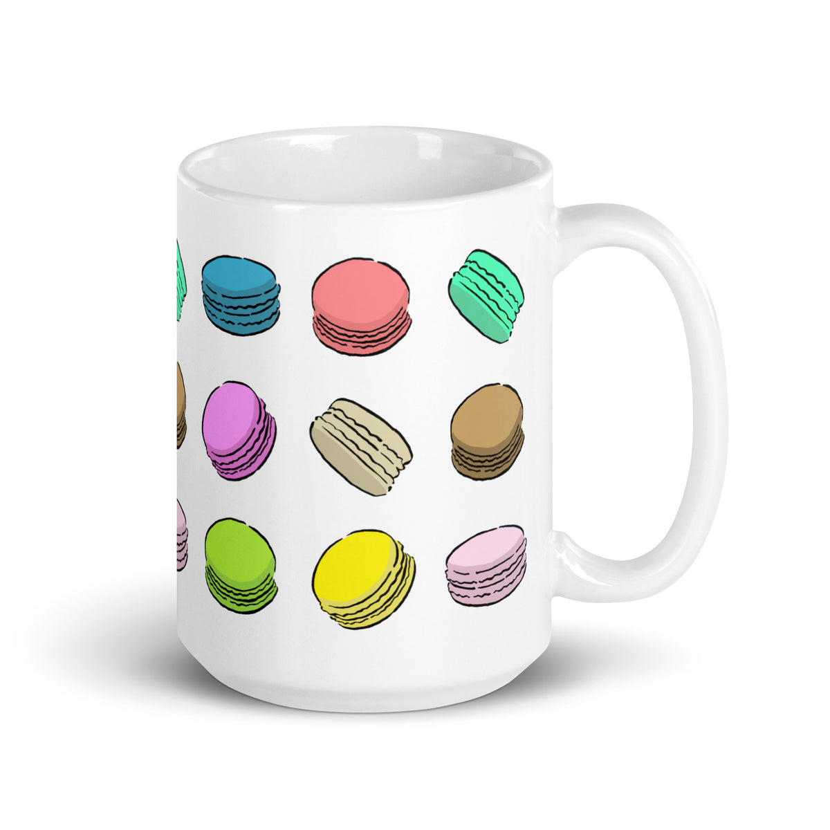 French Macarons Multi-color Patterned Mug