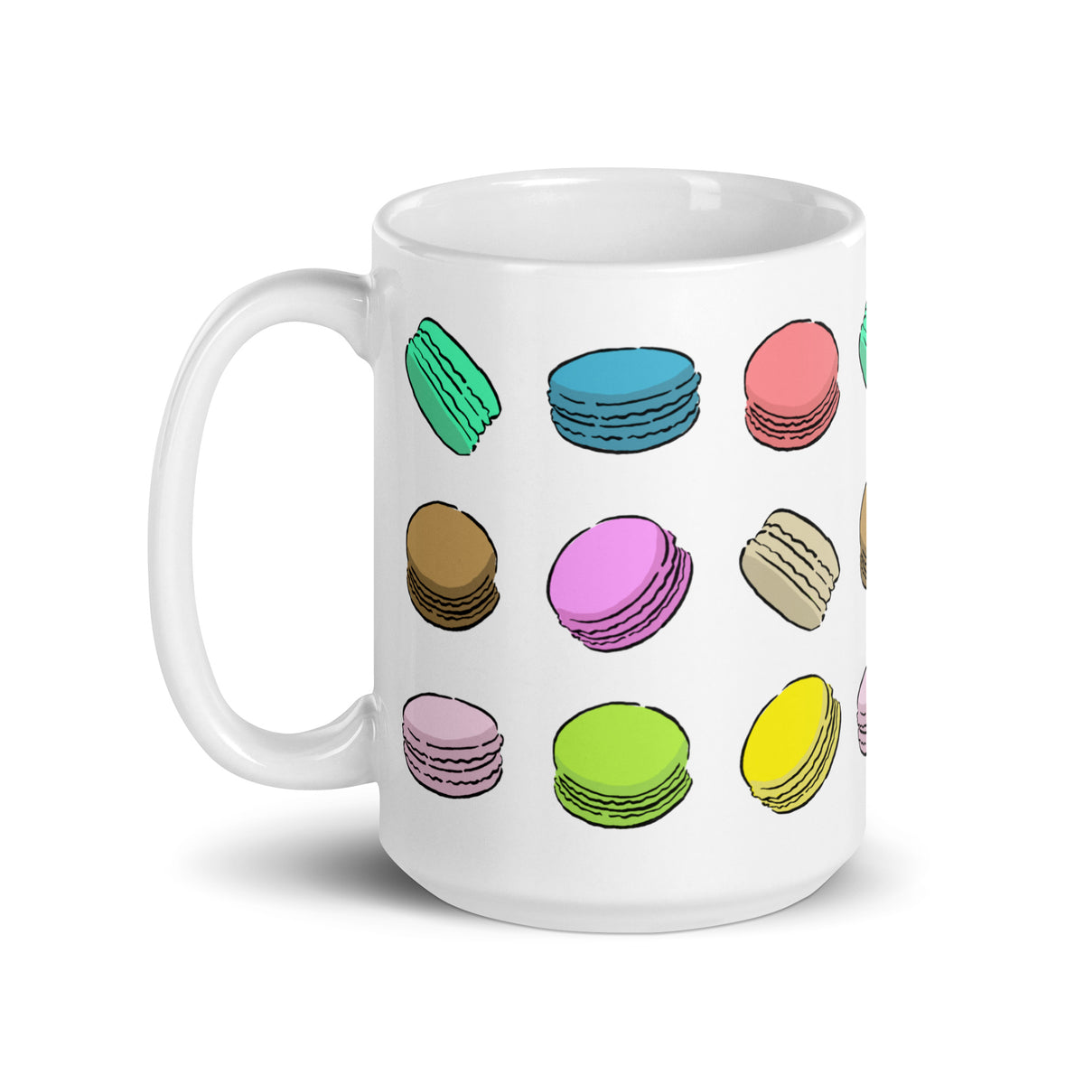 French Macarons Multi-color Patterned Mug